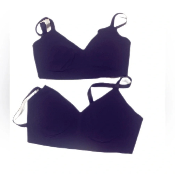 NWT 2x Aerie black seamless lightweight strappy padded stretch comfortable bra M - Picture 2 of 2